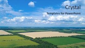  Presentation with subtle blue green - Presentation theme consisting of green field and blue sky background and a teal colored foreground