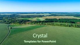  Presentation with elegant abstract of blue green - Beautiful slides featuring green field and blue sky backdrop and a  colored foreground