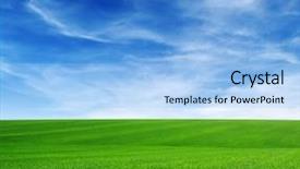  Presentation with blue green - Presentation with green field and blue sky background and a light blue colored foreground