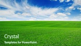  Presentation with blue and yellow green - Colorful PPT layouts enhanced with green field and blue sky backdrop and a forest green colored foreground