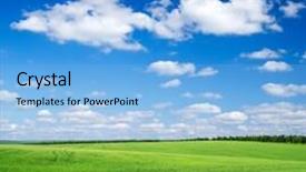  Presentation with frames blue green - PPT layouts consisting of green field and blue sky background and a  colored foreground