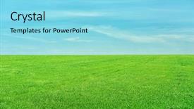  Presentation with frames blue green - Presentation design featuring green field and blue sky background and a  colored foreground