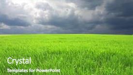  Presentation with rain clouds - Cool new presentation design with green field and heavy lead backdrop and a tawny brown colored foreground