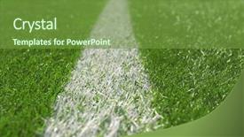 Presentation with green soccer field sport - Amazing PPT theme having green field for sport games backdrop and a  colored foreground