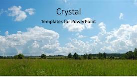  Presentation with summer wheat field blue - Audience pleasing presentation consisting of green fields and blue sky backdrop and a light blue colored foreground