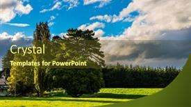  Presentation with route - Colorful PPT theme enhanced with green-fields-are-surrounded backdrop and a tawny brown colored foreground