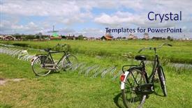  Presentation with windmills - PPT layouts consisting of green fields creek and windmills in famous zaanse schans village near amsterdam netherlands background and a light blue colored foreground