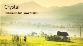  Presentation with indonesia - Beautiful presentation featuring green-fields-in-indonesia backdrop and a blonde colored foreground