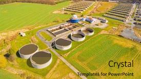  Presentation with green agriculture farm - PPT layouts consisting of green fields renewable energy background and a gold colored foreground