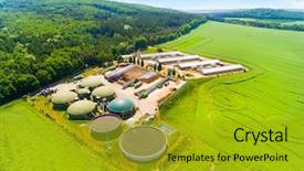  Presentation with renewable energy - Slide set enhanced with green fields renewable energy background and a gold colored foreground