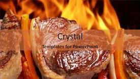  Presentation with barbecue - Slide deck with green fire - barbecue on flaming hot background and a red colored foreground