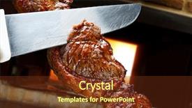 Presentation with food - Beautiful theme featuring green fire - brazilian picanha food backdrop and a tawny brown colored foreground