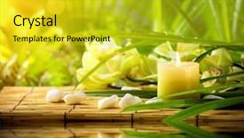  Presentation with life memorial candle light - Colorful presentation theme enhanced with green fire - spa still life with candle backdrop and a yellow colored foreground