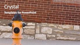  Presentation with wall street - Beautiful slides featuring green firefither - typical fire hydrant backdrop and a tawny brown colored foreground