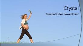  Presentation with coral reefs blue water beautiful sky - Slides having green fitness - beautiful pregnant woman background and a light blue colored foreground