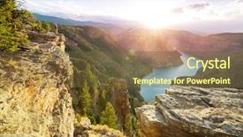  Presentation with recreation - Colorful presentation theme enhanced with green flame - flaming gorge recreation area backdrop and a tawny brown colored foreground