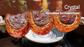  Presentation with barbecue - Theme having green flame - picanha traditional brazilian barbecue background and a tawny brown colored foreground