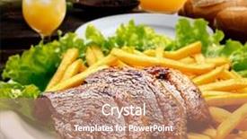  Presentation with cut - Amazing PPT theme having green flame - picanha traditional brazilian beef cut backdrop and a coral colored foreground