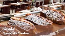  Presentation with court - Amazing presentation design having green flame - picanha traditional brazilian court backdrop and a tawny brown colored foreground