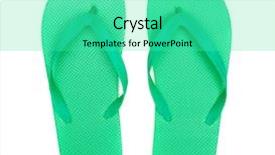  Presentation with white green - PPT layouts featuring green flip-flops isolated background and a seafoam green colored foreground