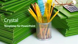  Presentation with green chemistry close up - Amazing PPT theme having green folder closeup backdrop and a forest green colored foreground