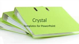  Presentation with storage - Beautiful slide set featuring green folders isolated on white backdrop and a mint green colored foreground