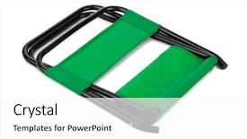  Presentation with basic - PPT theme enhanced with green folding chair isolated background and a white colored foreground