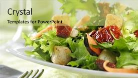  Presentation with salad - Amazing slide deck having green food - salad backdrop and a yellow colored foreground