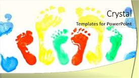  Presentation with footprint - Audience pleasing presentation design consisting of pay in the store backdrop and a dark gray colored foreground.