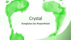  Presentation with footprint - Slide set featuring green foot print - footprint close up isolated background and a mint green colored foreground