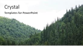  Presentation with green hills - Theme having green forest hills background and a white colored foreground