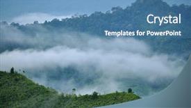  Presentation with green forest morning - Presentation theme with green forest in misty background and a teal colored foreground