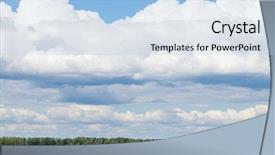  Presentation with blue sky - Amazing slide deck having green forest on the horizon backdrop and a  colored foreground