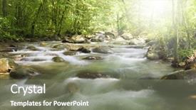  Presentation with village river forest - Colorful theme enhanced with green forest river and ray backdrop and a gray colored foreground