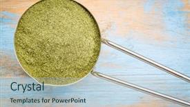  Presentation with freeze - Slide deck with green freeze-dried organic wheat background and a lemonade colored foreground