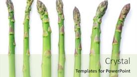  Presentation with white green - Amazing slide set having green-fresh-asparagus-sprouts-isolated backdrop and a mint green colored foreground