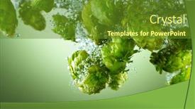  Presentation with fresh water - Slide deck with green-fresh-hop-cones background and a tawny brown colored foreground