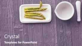  Presentation with asparagus - PPT layouts featuring green-fresh-peeled-asparagus background and a gray colored foreground