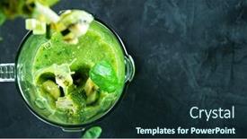  Presentation with healthy eating - Amazing slides having green-fresh-smoothie-blended backdrop and a wine colored foreground