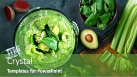  Presentation with green algae smoothie spirulina - Theme consisting of green-fresh-smoothie-blended background and a seafoam green colored foreground