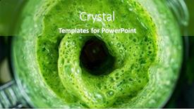  Presentation with healthy eating - PPT theme featuring green-fresh-smoothie-blended background and a shamrock green colored foreground