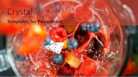  Presentation with healthy eating - PPT theme having green-fresh-smoothie-blended background and a red colored foreground