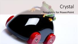  Presentation with frog - Presentation theme consisting of green frog driving background and a lemonade colored foreground