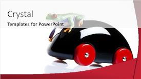  Presentation with frog - Colorful slides enhanced with green frog driving backdrop and a white colored foreground