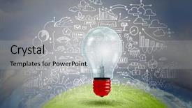  Presentation with light bulb - Beautiful slides featuring green future - conceptual image of light bulb backdrop and a light gray colored foreground
