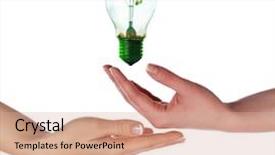  Presentation with sprout - Amazing PPT layouts having green future - hands girls and light backdrop and a coral colored foreground