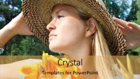  Presentation with beautiful green - Slides consisting of green garden with lily background and a  colored foreground