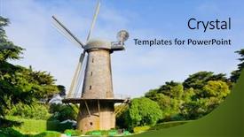  Presentation with san francisco - PPT layouts consisting of green gate - dutch windmill in san francisco background and a light blue colored foreground