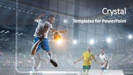  Presentation with football - Presentation having green gate - football hottest moments mixed media background and a gray colored foreground