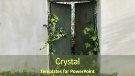  Presentation with ivy - Cool new slide set with green gate overrun by ivy backdrop and a tawny brown colored foreground